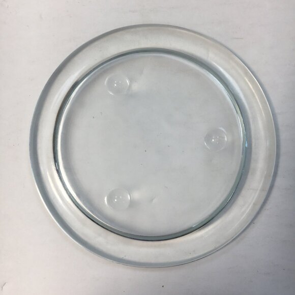 Glass Candle Plates 4.5" Wide Set 3 Pillar Votive - Picture 4 of 6